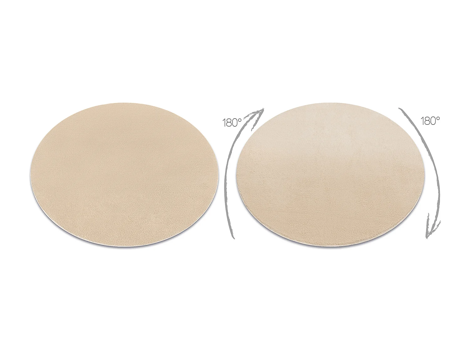 Alfombra de lavado moderna LINDO circulo beige, antideslizante, peluda cercle 150 cm