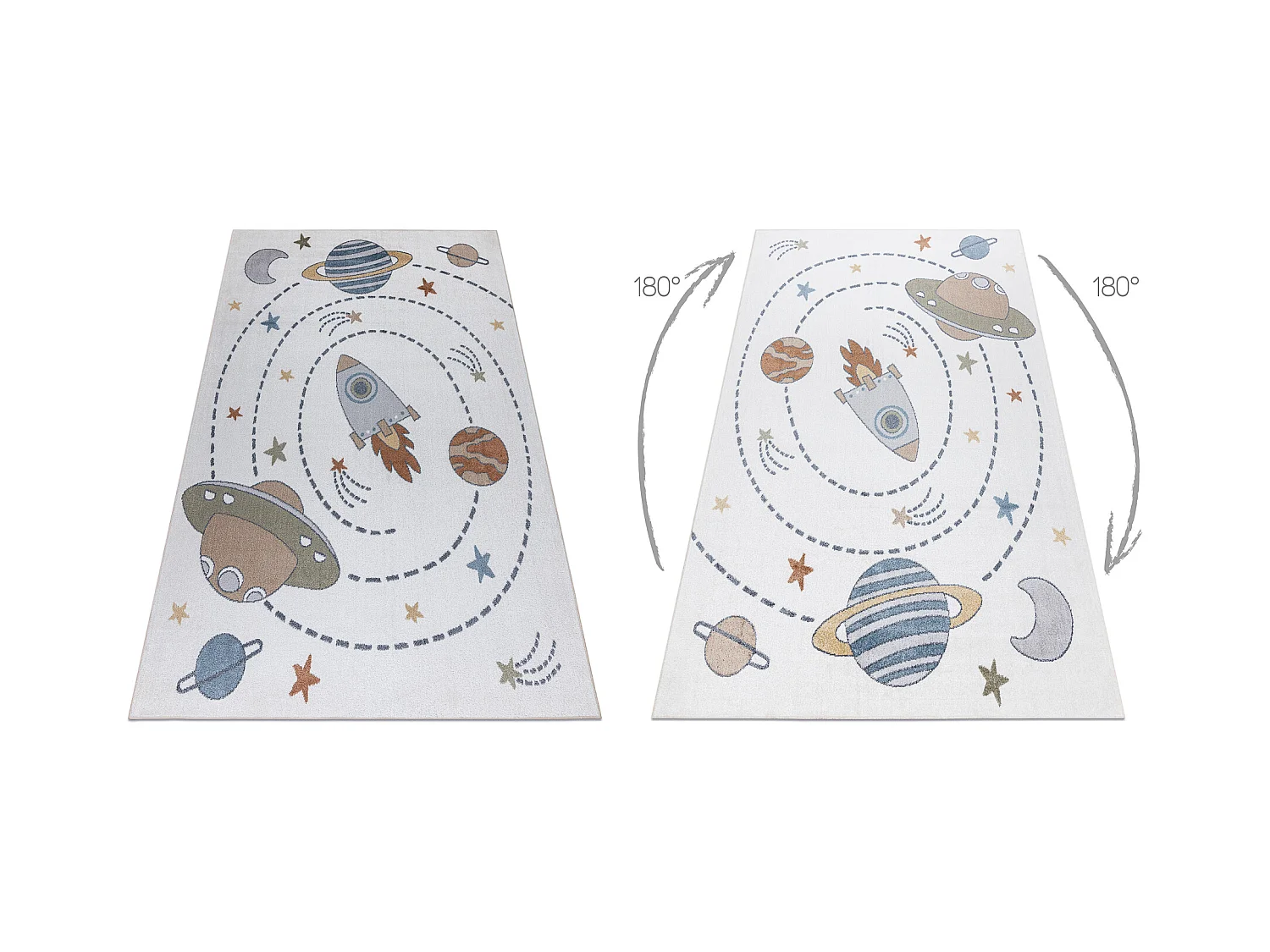 Tapis BONO 8288 Espace, planètes crème / anthracite 280x370 cm