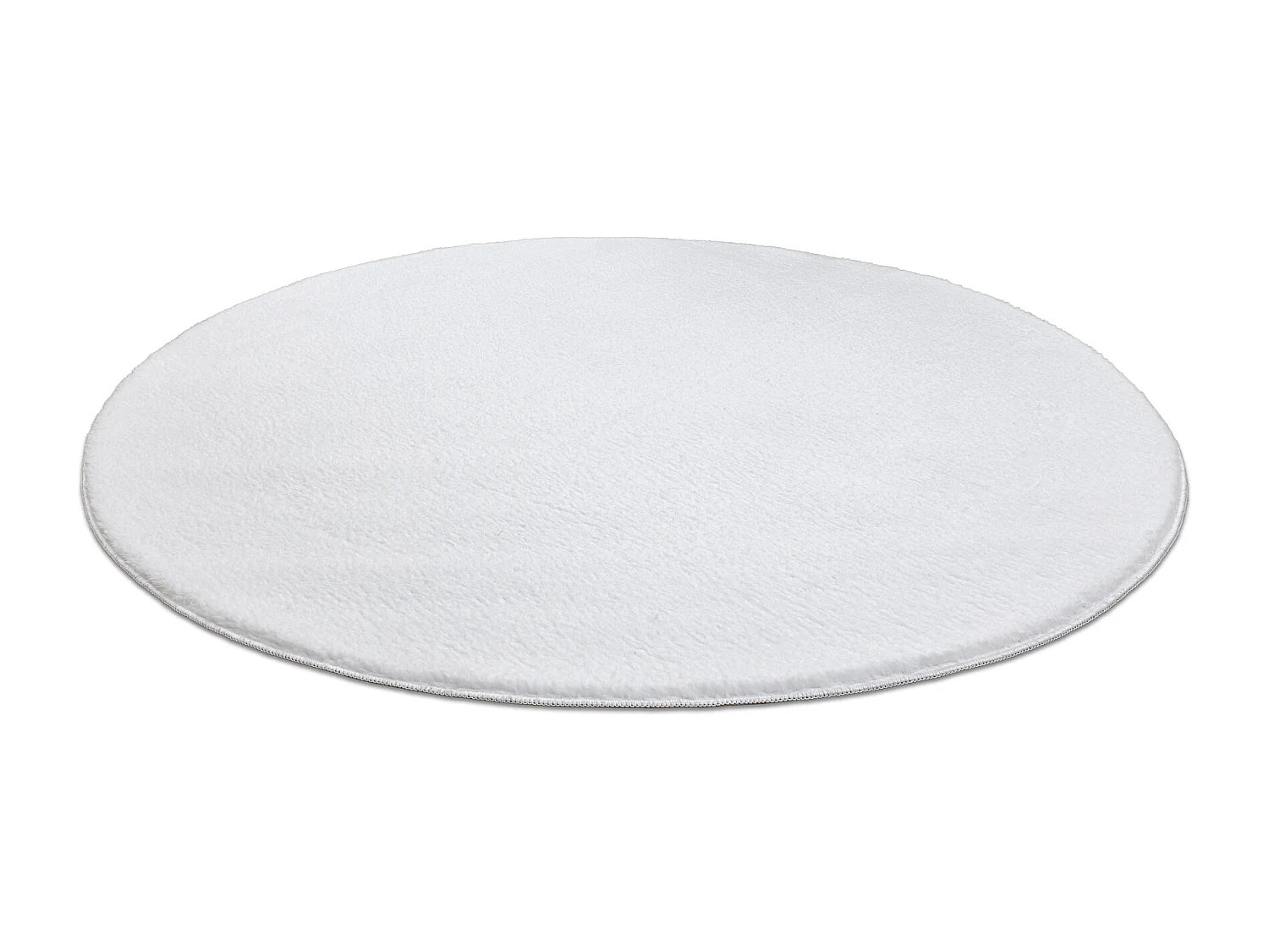 Tapis de lavage moderne LINDO cercle blanc, antidérapant, shaggy cercle 60 cm