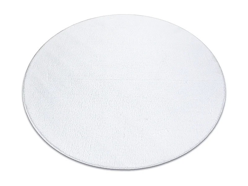 Tapis de lavage moderne LINDO cercle blanc, antidérapant, shaggy cercle 60 cm