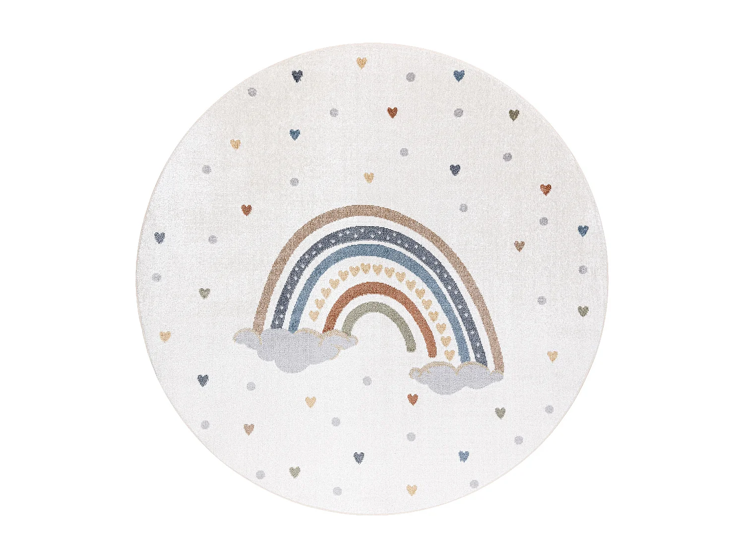 Tappeto BONO 724 cerchio RAINBOW HEART crema/grigio chiaro cercle 100 cm