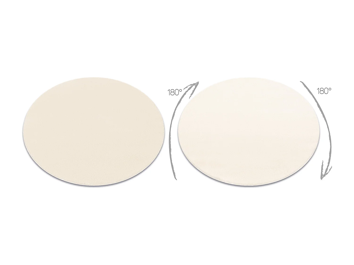 Tapis de lavage moderne LINDO cercle crème, antidérapant, shaggy cercle 100 cm