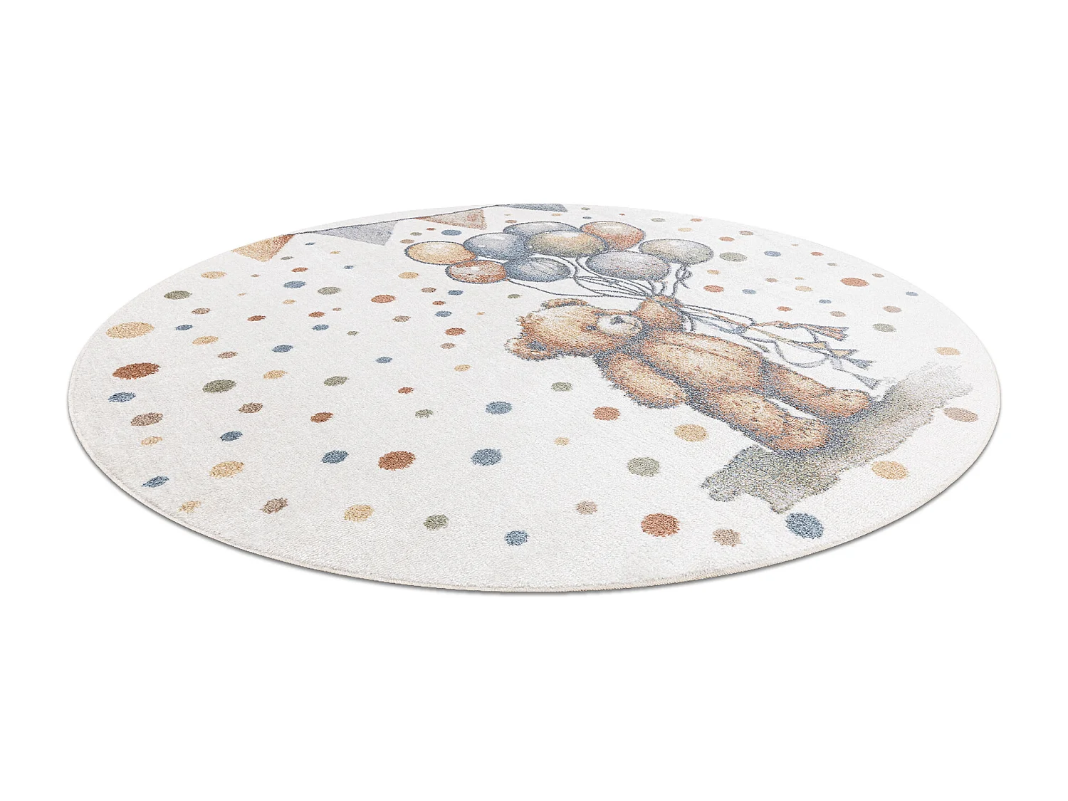 Tapis BONO 9614 cercle Ours, des ballons crème / gris clair cercle 100 cm