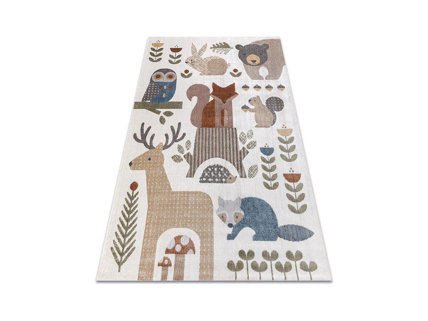Tappeto BONO 8425 Animali della foresta crema / marrone 240x330 cm