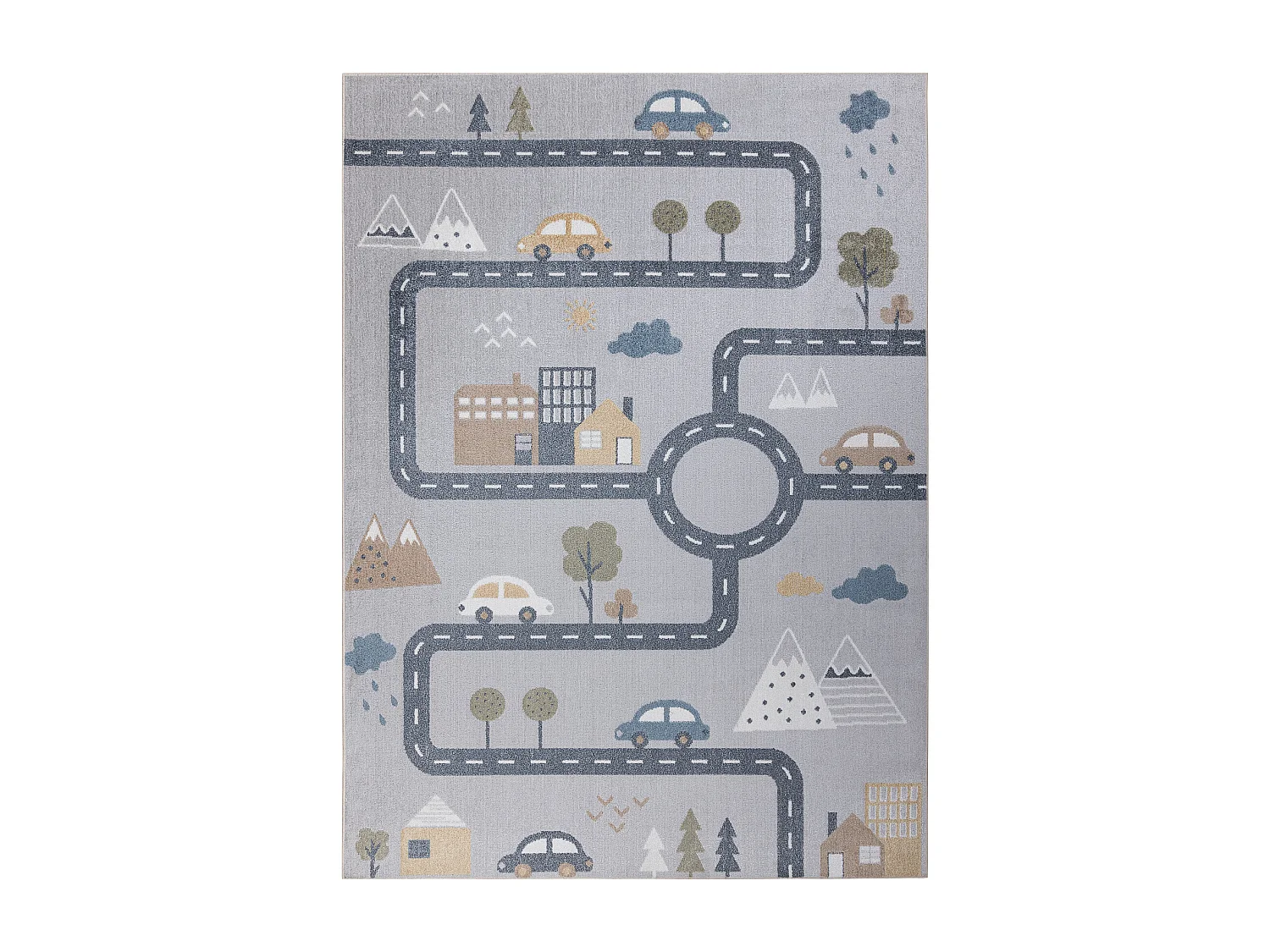 Tapis BONO 726 rue, ville gris clair / crème 120x170 cm