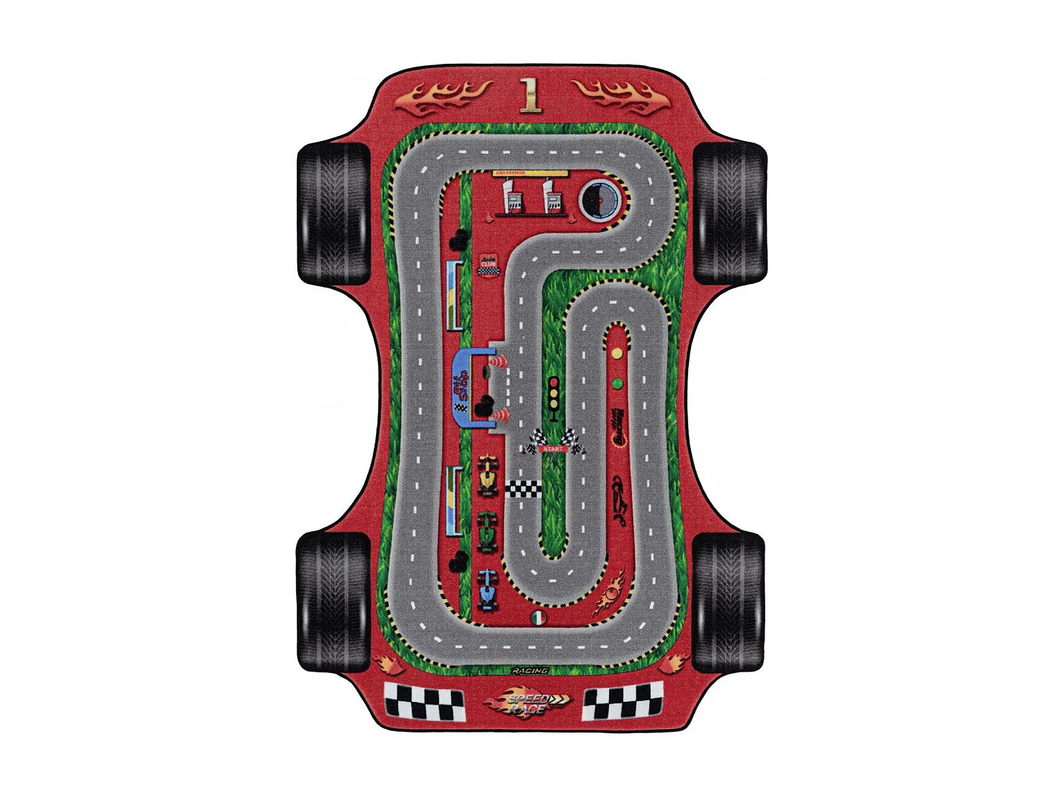 Tapis enfant 160x230 Lavable 30° CIRPLAN rouge et gris