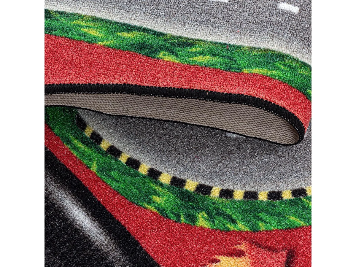 Tapis enfant 160x230 Lavable 30° CIRPLAN rouge et gris