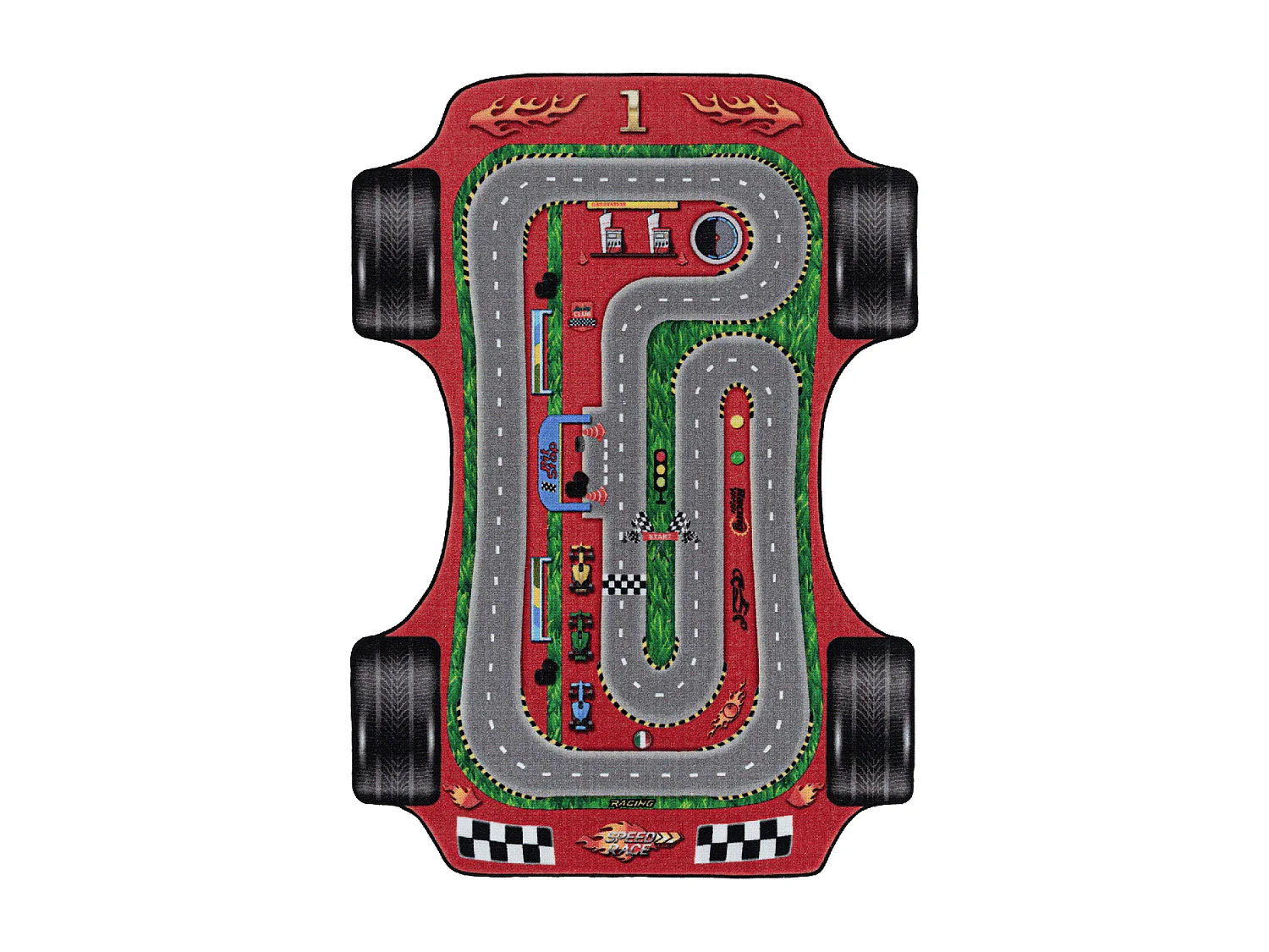 Tapis enfant 160x230 Lavable 30° CIRPLAN rouge et gris