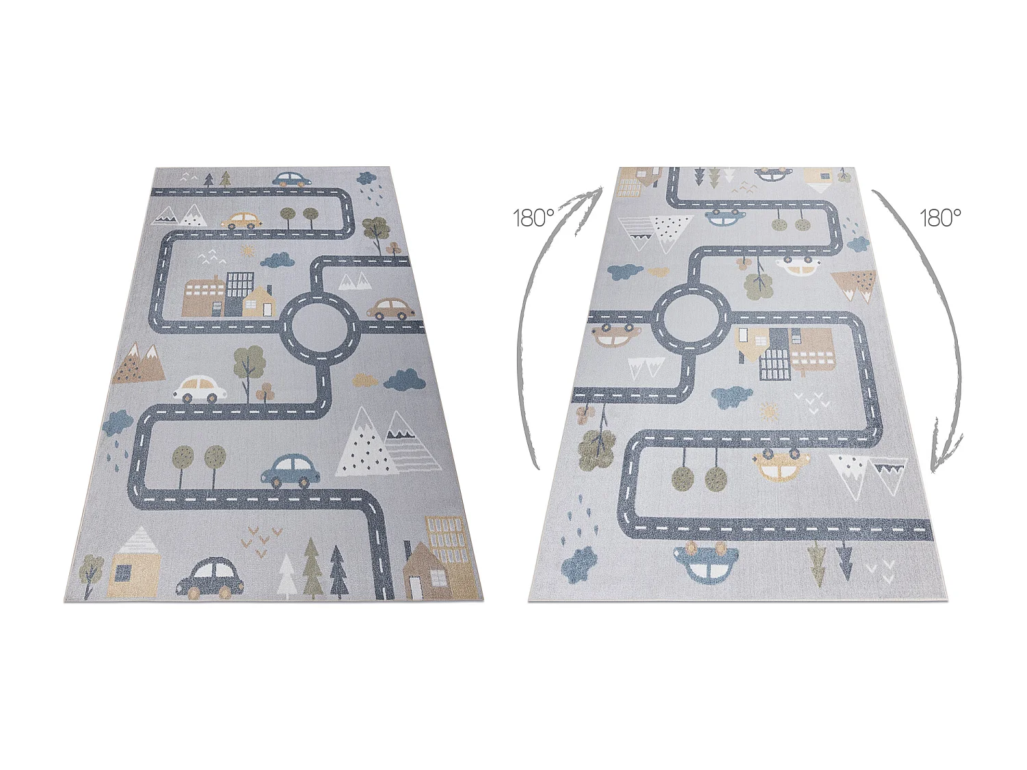 Tapis BONO 726 rue, ville gris clair / crème 200x290 cm