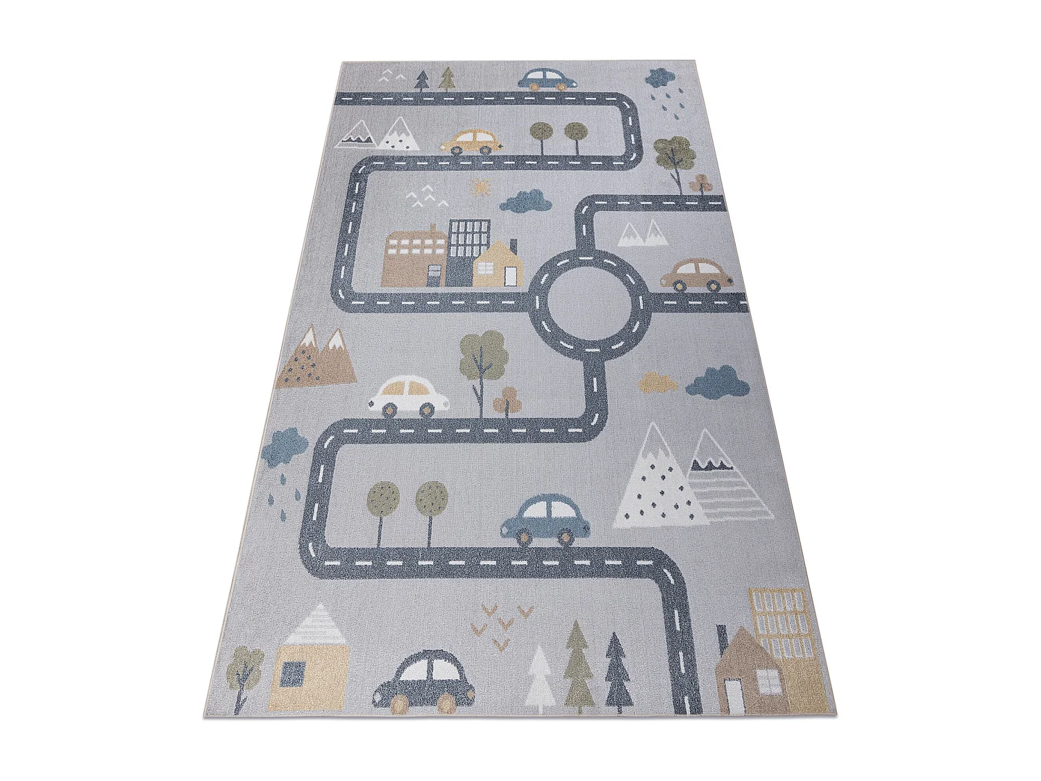 Tapis BONO 726 rue, ville gris clair / crème 200x290 cm