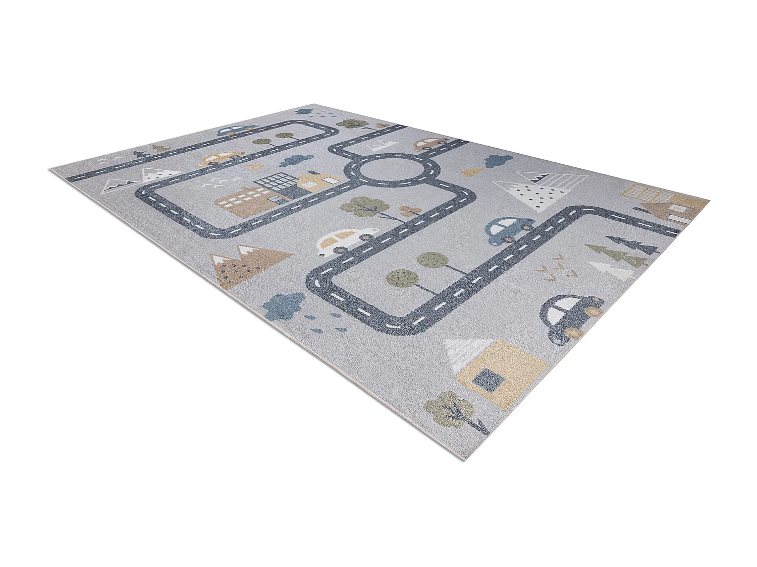 Tapis BONO 726 rue, ville gris clair / crème 200x290 cm
