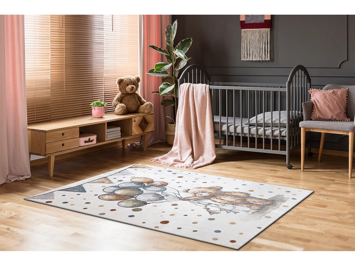 Tapis BONO 9614 Ours, des ballons crème / gris clair 280x370 cm