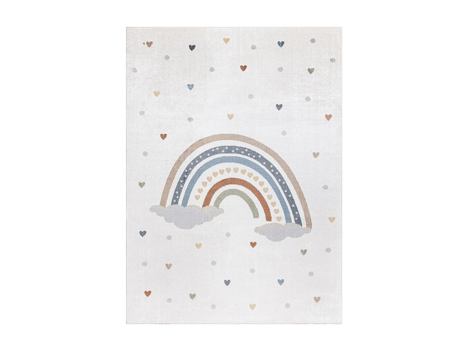 Tapijt BONO 724 REGENBOOG, HART crème / lichtgrijs 180x270 cm