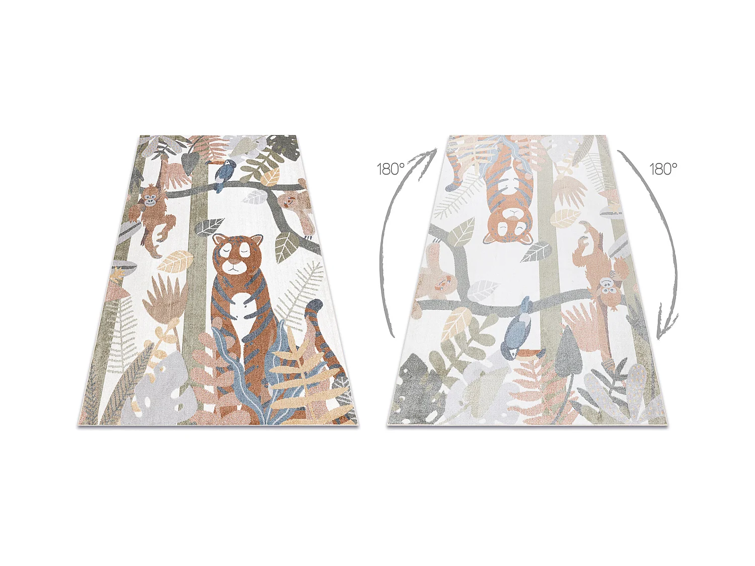 Tapis BONO 8426 Jungle, animaux sauvages crème / or foncé 140x190 cm