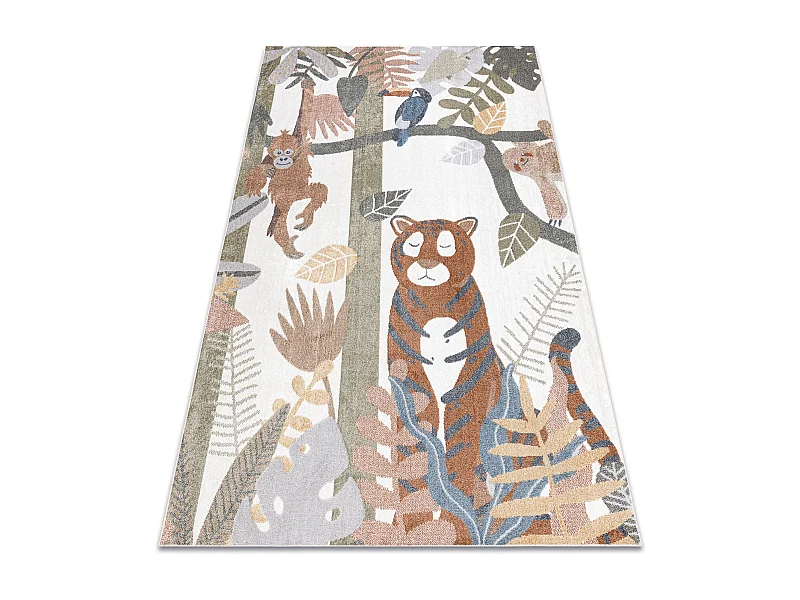 Tapis BONO 8426 Jungle, animaux sauvages crème / or foncé 140x190 cm