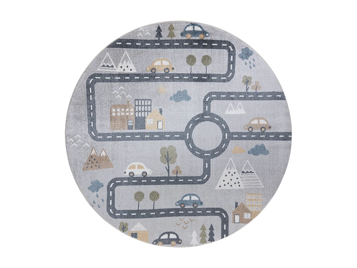 Tapis BONO 726 cercle rue, ville gris clair/crème cercle 160 cm