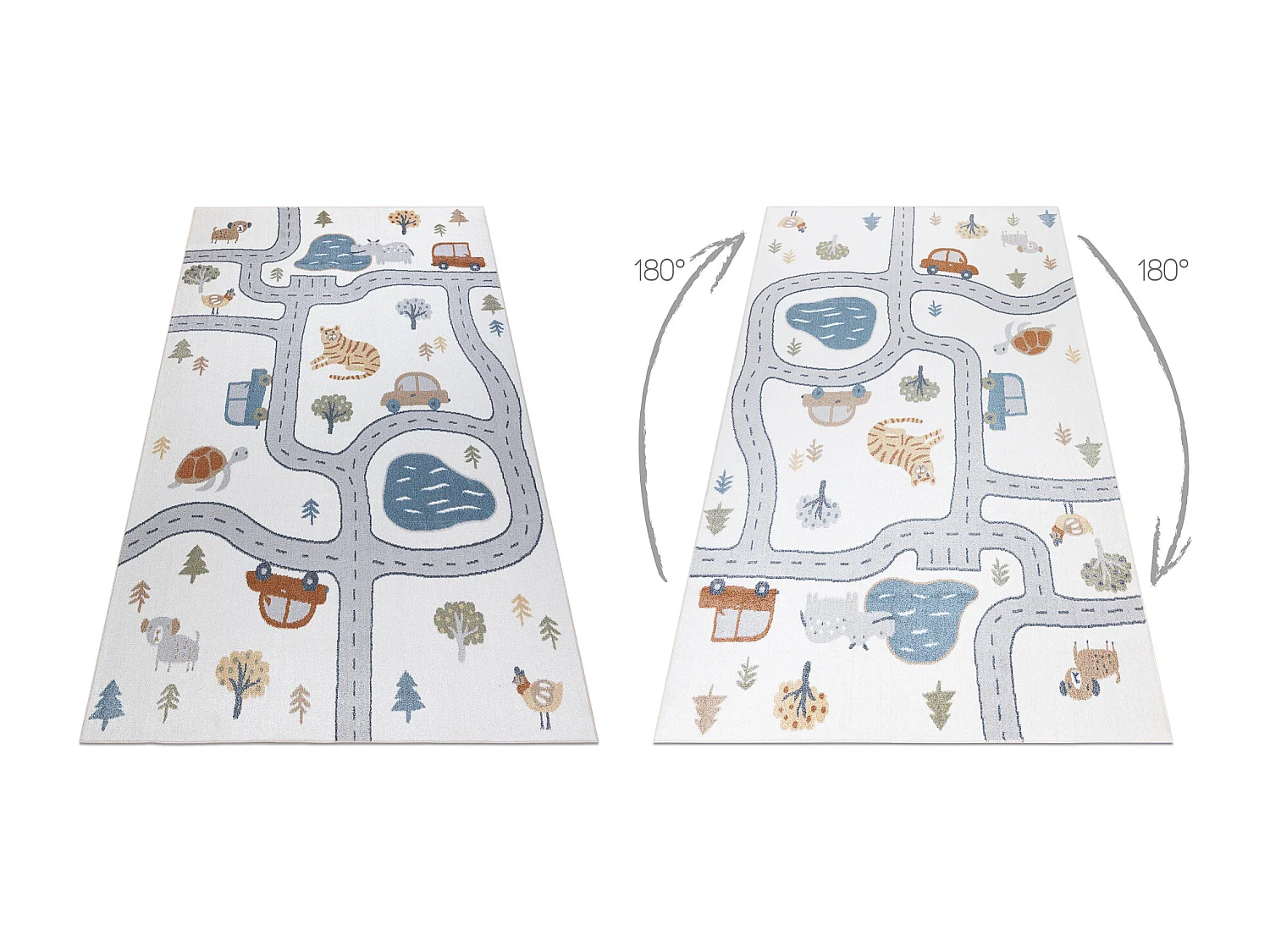 Tapis BONO 8283 Rue, animaux crème / gris clair 120x170 cm