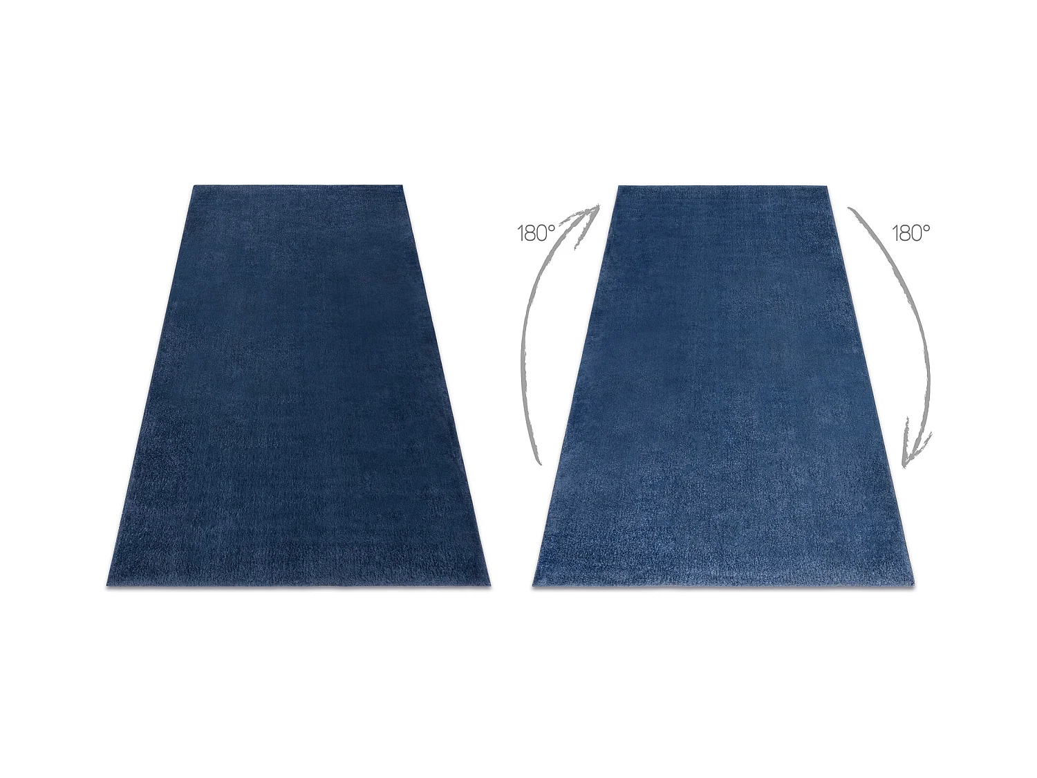 Tapis de lavage moderne LINDO bleu foncé, antidérapant, shaggy 60x100 cm