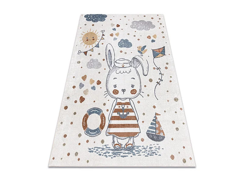 Tapis BONO 8441 Lapin marin crème / bleu 80x150 cm