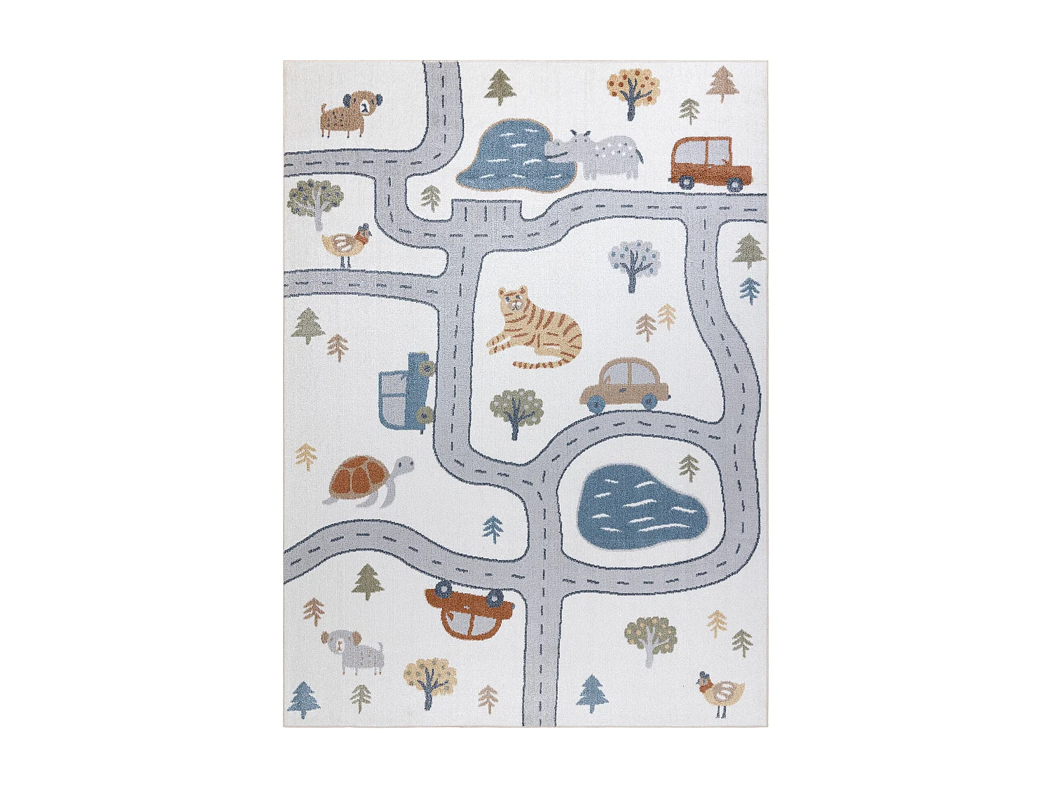 Tapis BONO 8283 Rue, animaux crème / gris clair 140x190 cm