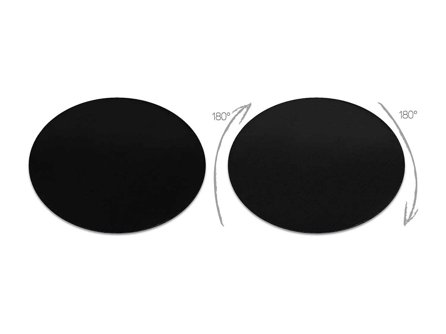 Modern was tapijt LINDO cirkel zwart, antislip, shaggy cercle 100 cm