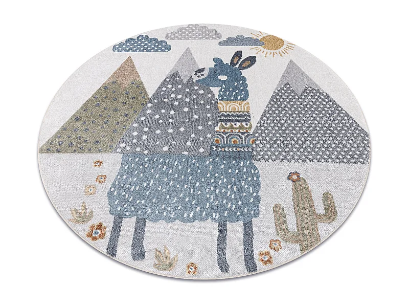 Tapis BONO 8275 cercle Lama crème / gris clair cercle 120 cm