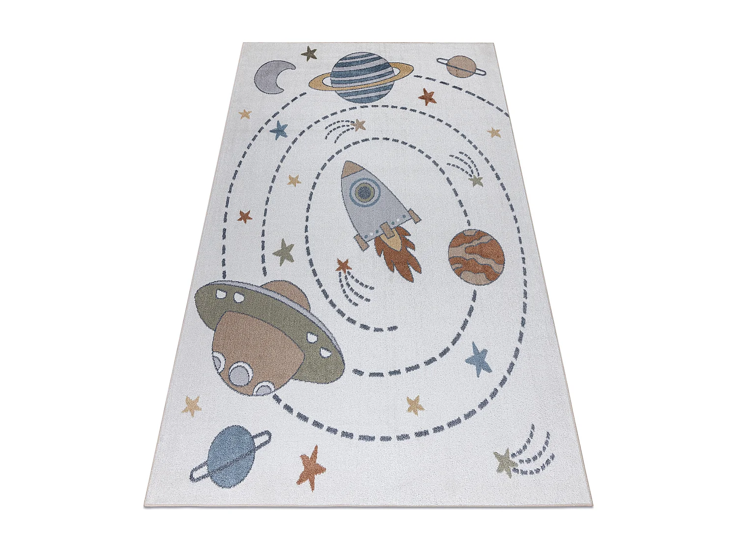 Tapis BONO 8288 Espace, planètes crème / anthracite 80x150 cm
