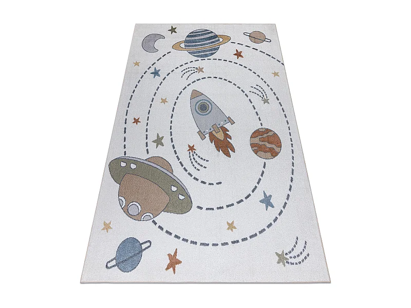 Tapis BONO 8288 Espace, planètes crème / anthracite 80x150 cm