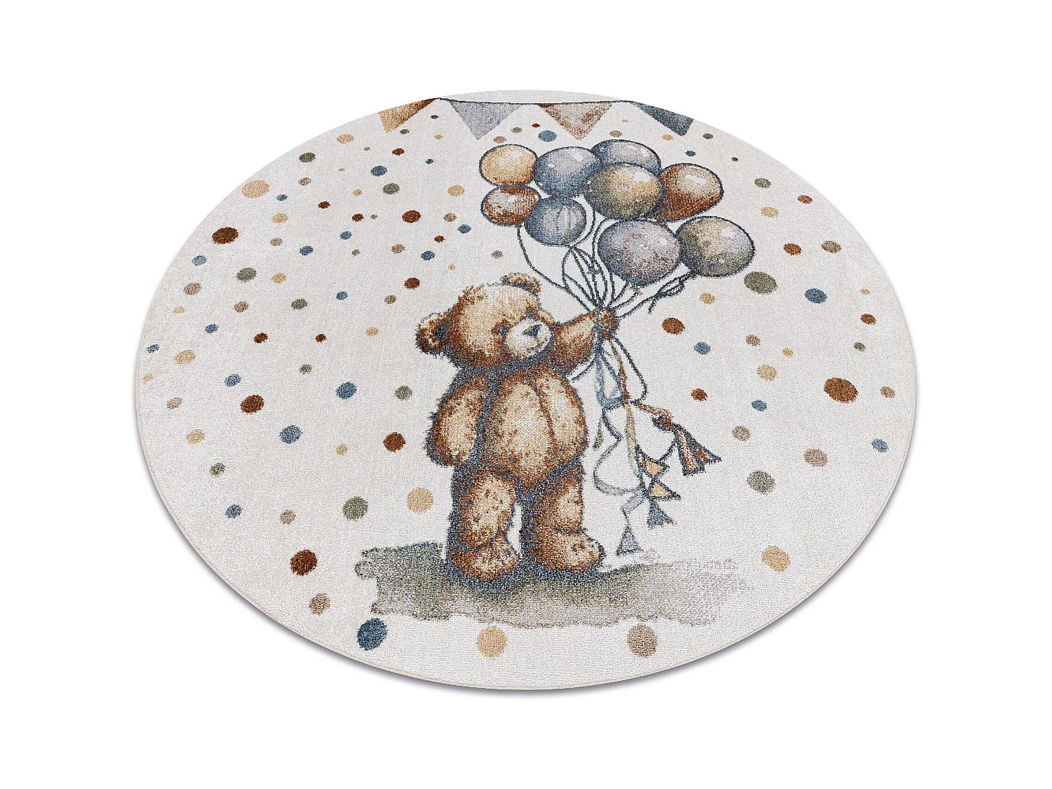 Tapis BONO 9614 cercle Ours, des ballons crème / gris clair cercle 160 cm