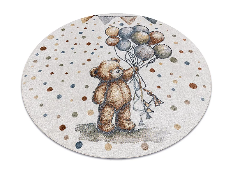 Tapis BONO 9614 cercle Ours, des ballons crème / gris clair cercle 160 cm