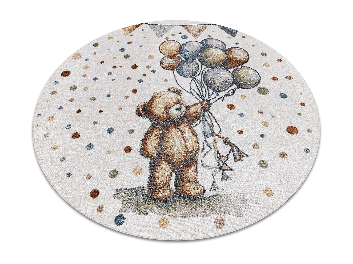 Tapis BONO 9614 cercle Ours, des ballons crème / gris clair cercle 140 cm