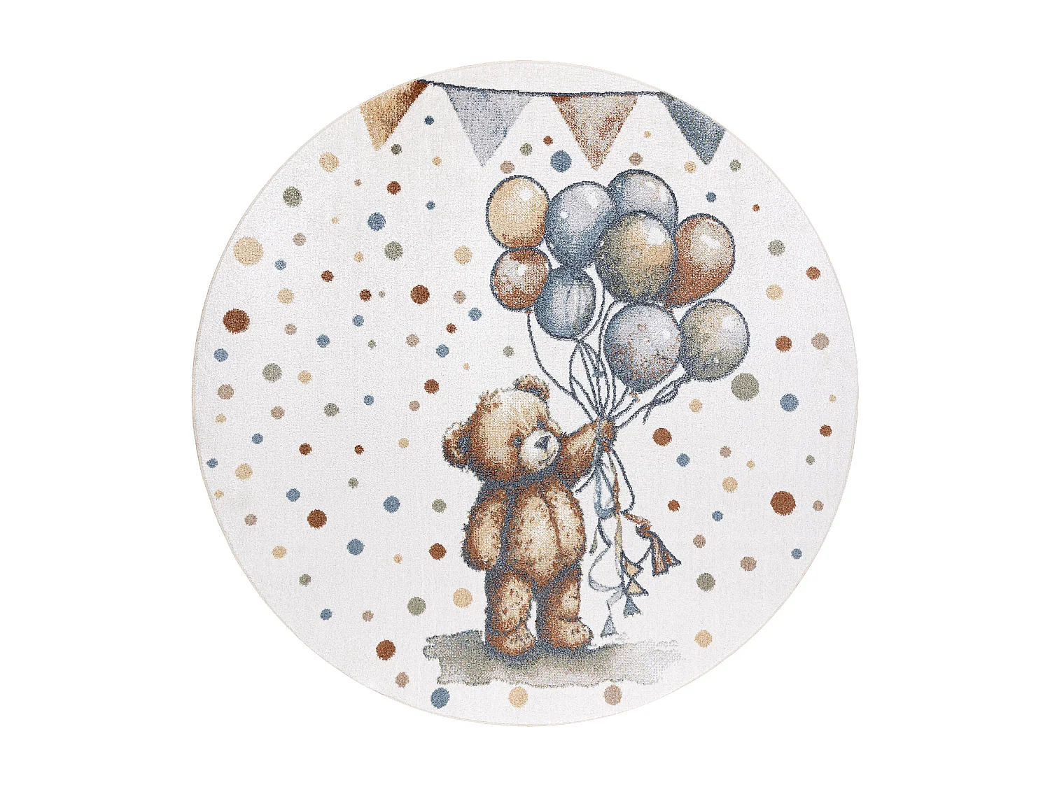 Tapis BONO 9614 cercle Ours, des ballons crème / gris clair cercle 140 cm