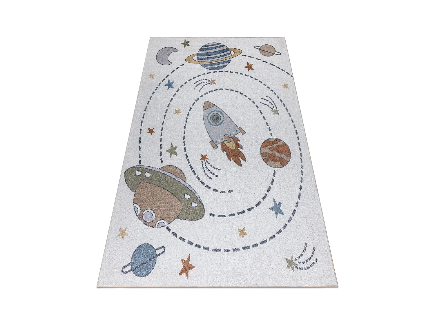 Tapis BONO 8288 Espace, planètes crème / anthracite 200x290 cm