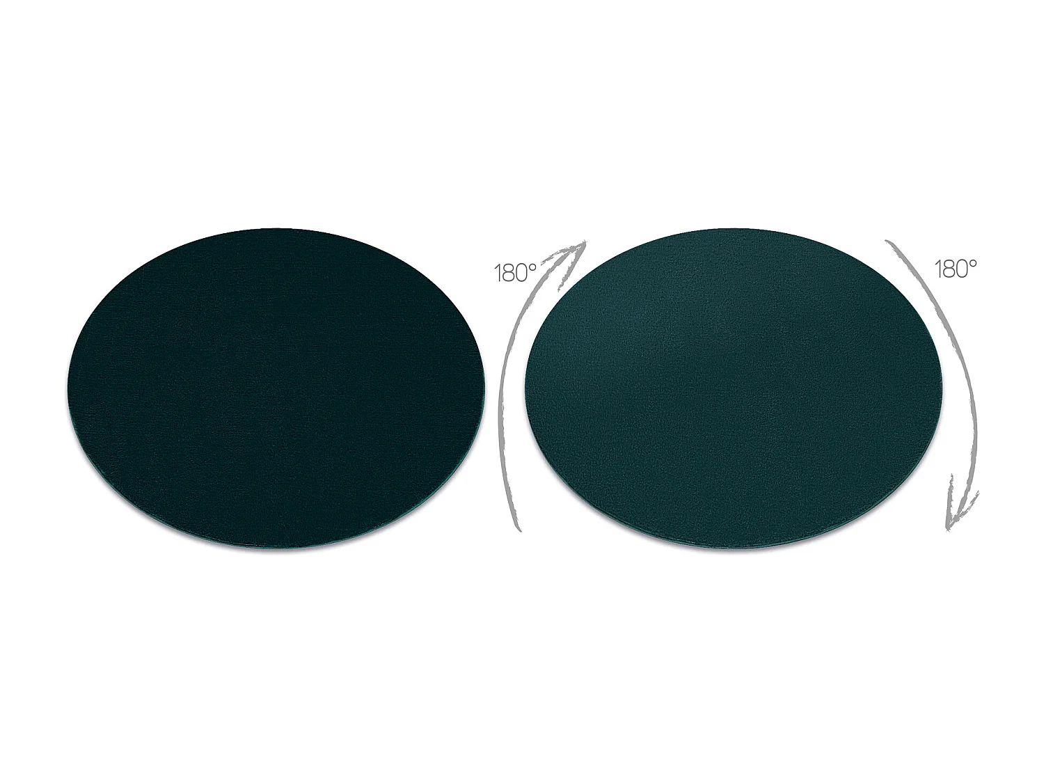 Dywan LINDO koło szmaragdowy, zielony do prania, antypoślizgowy, Sha cercle 80 cm