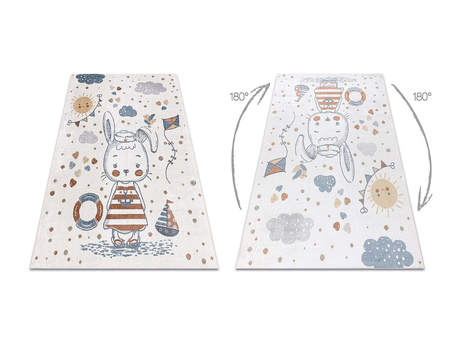 Tapis BONO 8441 Lapin marin crème / bleu 240x330 cm