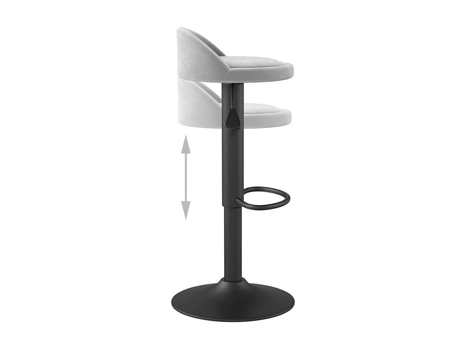 Tabourets de bar lot de 2 gris clair velours