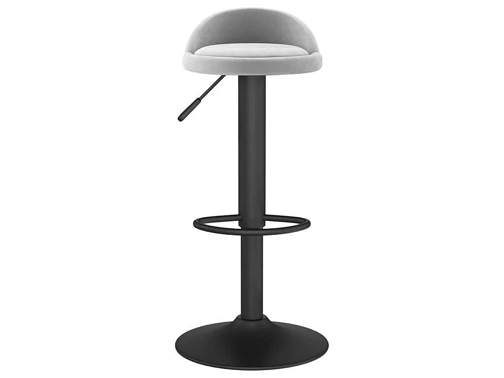 Barkrukken 2 st fluweel lichtgrijs