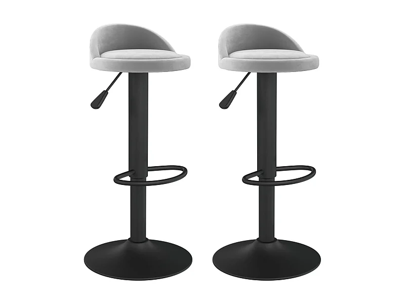 Barhocker 2 Stk. Hellgrau Samt