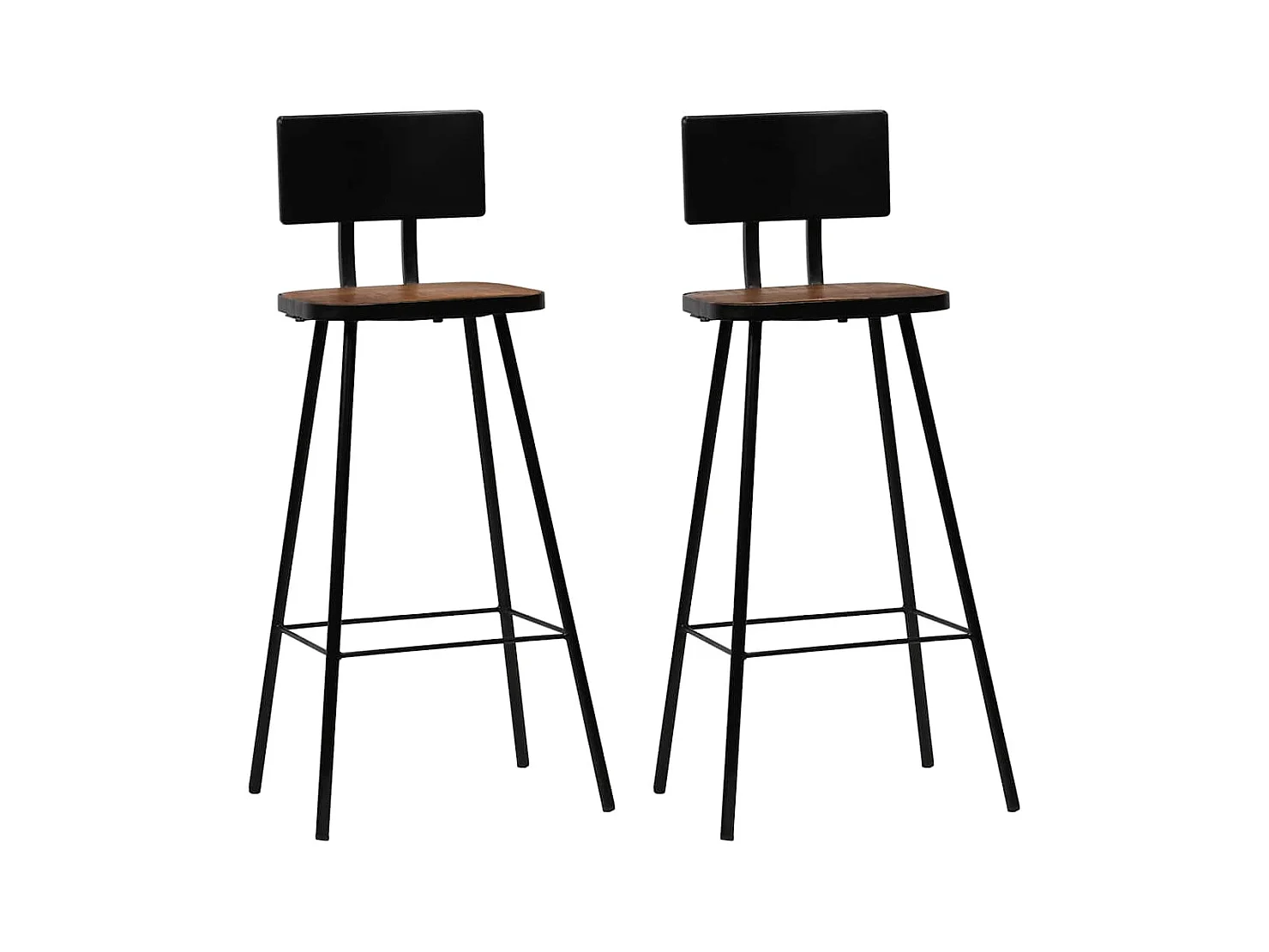 Tabourets de bar lot de 2 bois massif de récupération