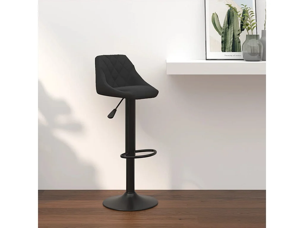 Barhocker Schwarz Samt