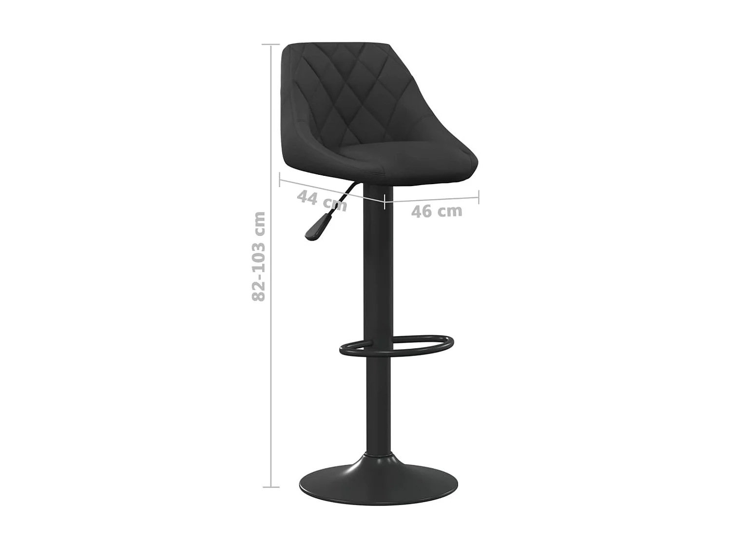 Barhocker Schwarz Samt