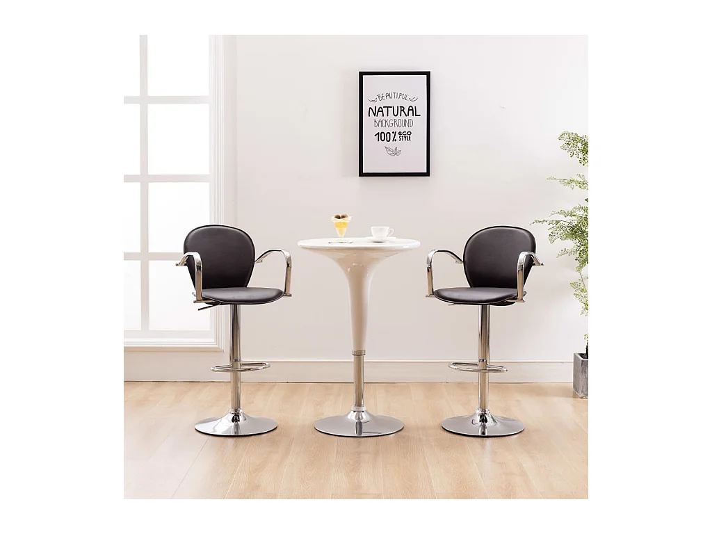 Tabourets de bar avec accoudoir lot de 2 marron similicuir