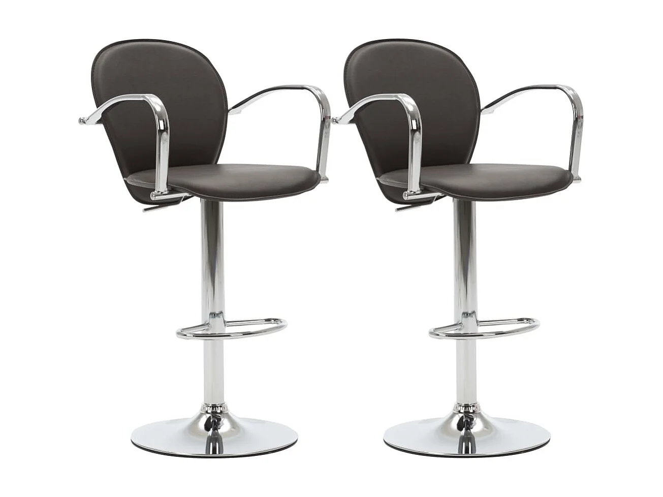 Barhocker mit Armlehne 2 Stk. Braun Kunstleder