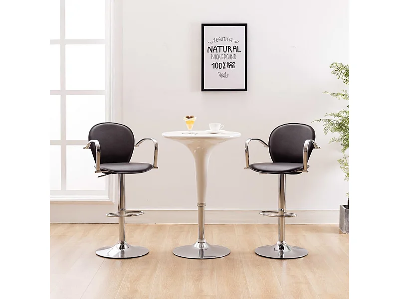 Tabourets de bar avec accoudoir lot de 2 marron similicuir