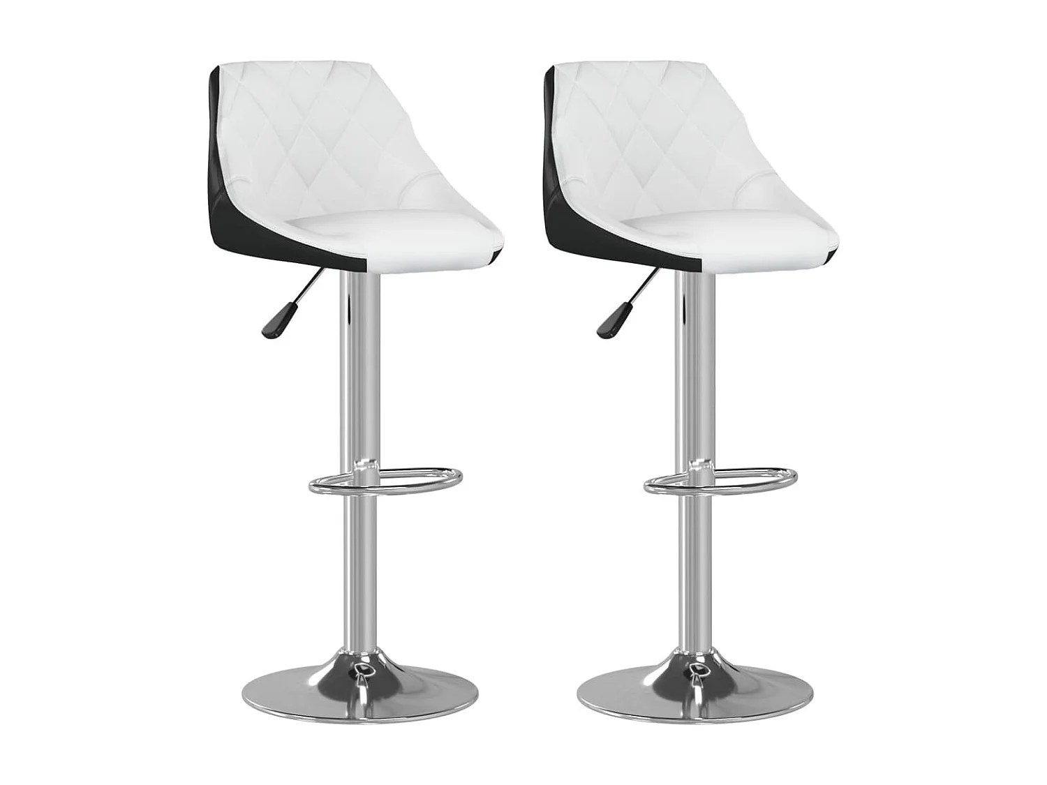 Bancos de bar 2 pcs couro artificial branco e preto