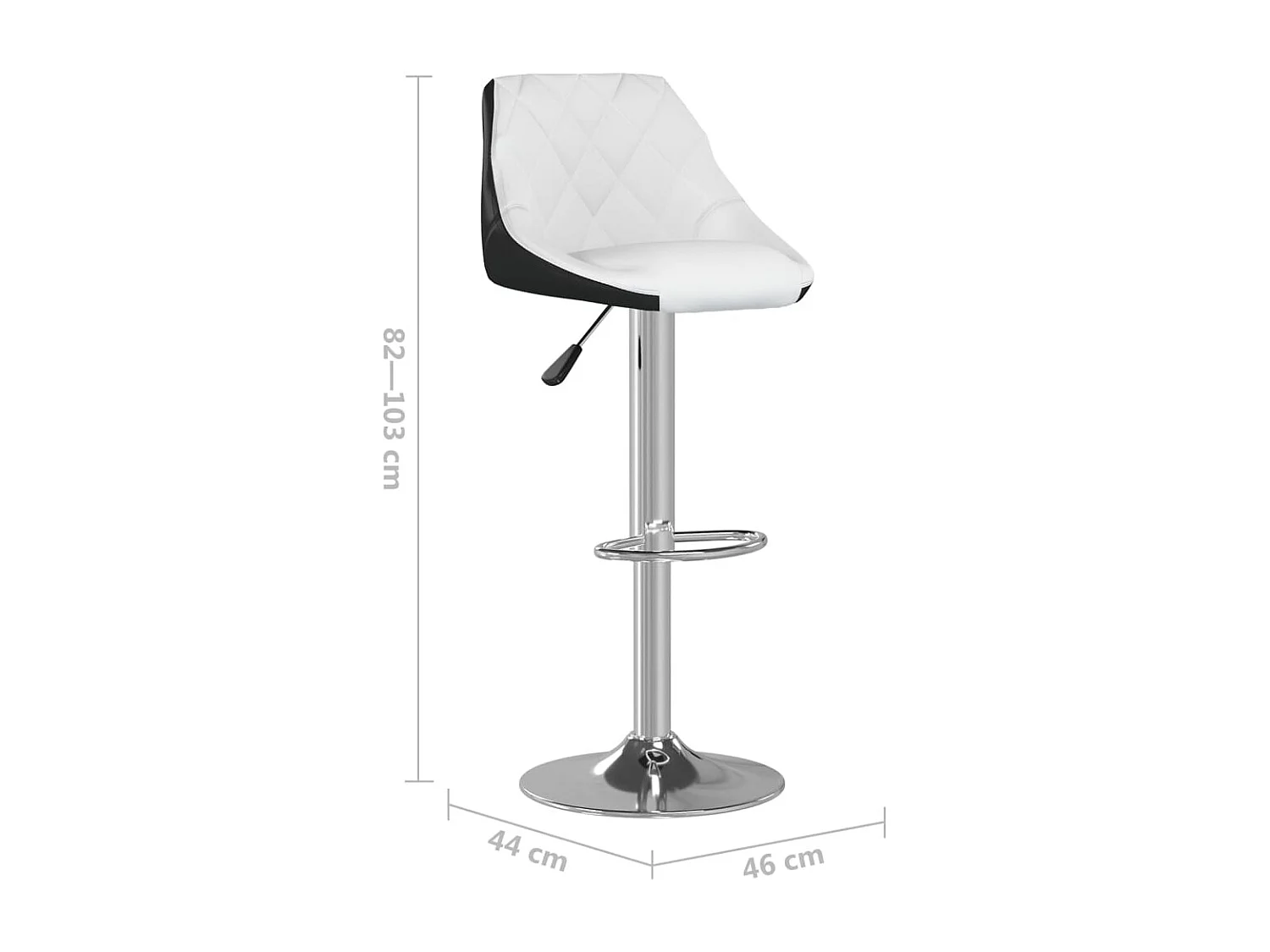 Barhocker 2 Stk. Weiß und Schwarz Kunstleder