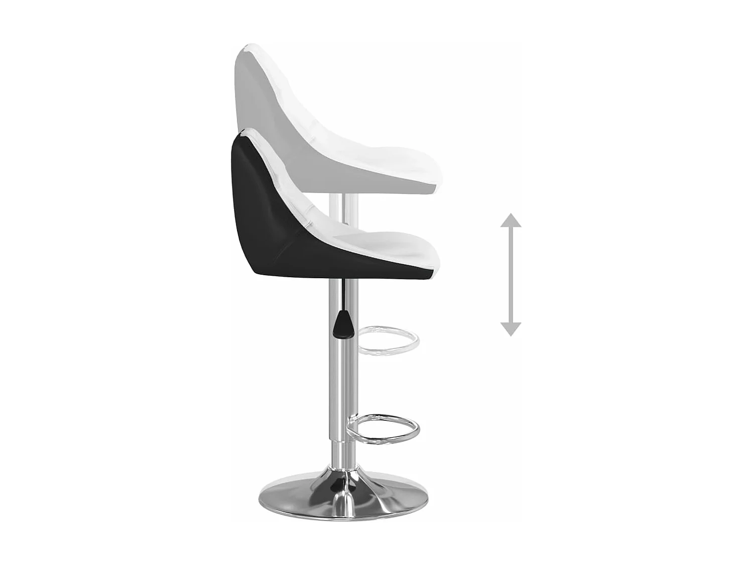 Barhocker 2 Stk. Weiß und Schwarz Kunstleder