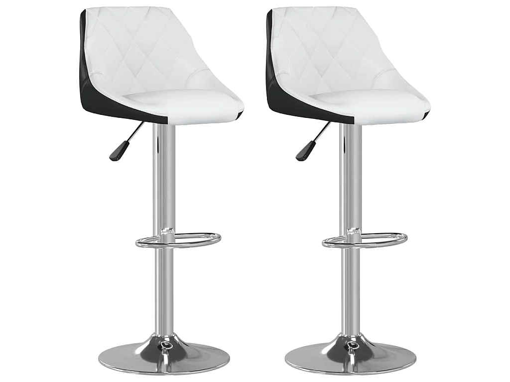 Barkrukken 2 st kunstleer wit en zwart