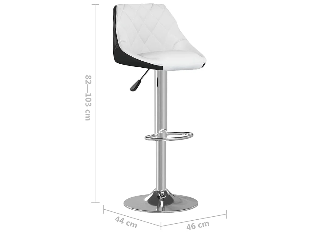 Barkrukken 2 st kunstleer wit en zwart