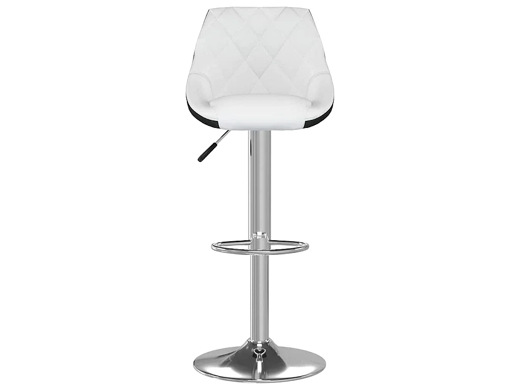 Tabourets de bar lot de 2 blanc et noir similicuir